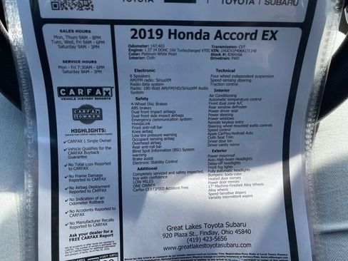 Used 2019 Honda Accord EX image 27