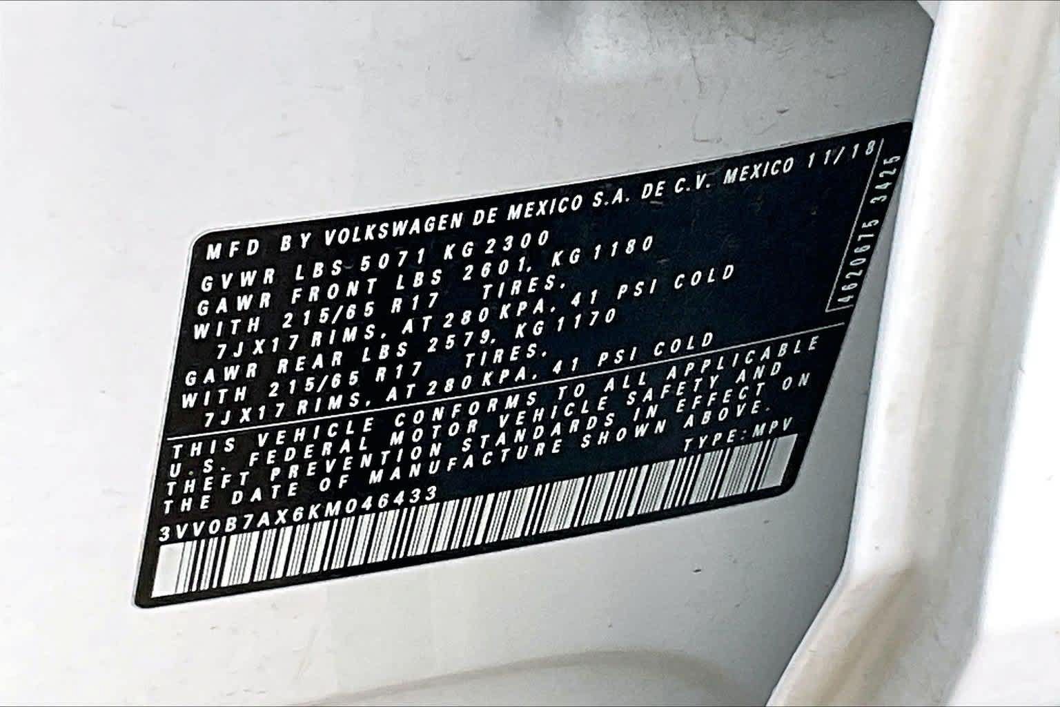 Used 2019 Volkswagen Tiguan S AWD/4WD image 18