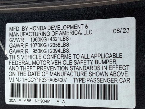Certified 2023 Honda Accord EX image 33