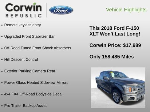 Used 2018 Ford F150 XLT w/ Equipment Group 302A Luxury image 12