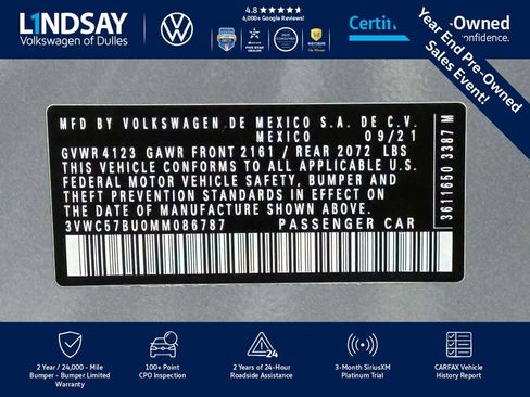 Certified 2021 Volkswagen Jetta SE image 27