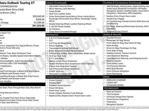 Used 2021 Subaru Outback Touring XT AWD/4WD image 2