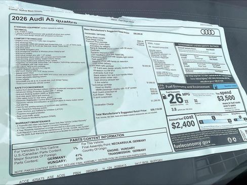 New 2026 Audi A5 2.0T Premium Plus AWD/4WD image 19