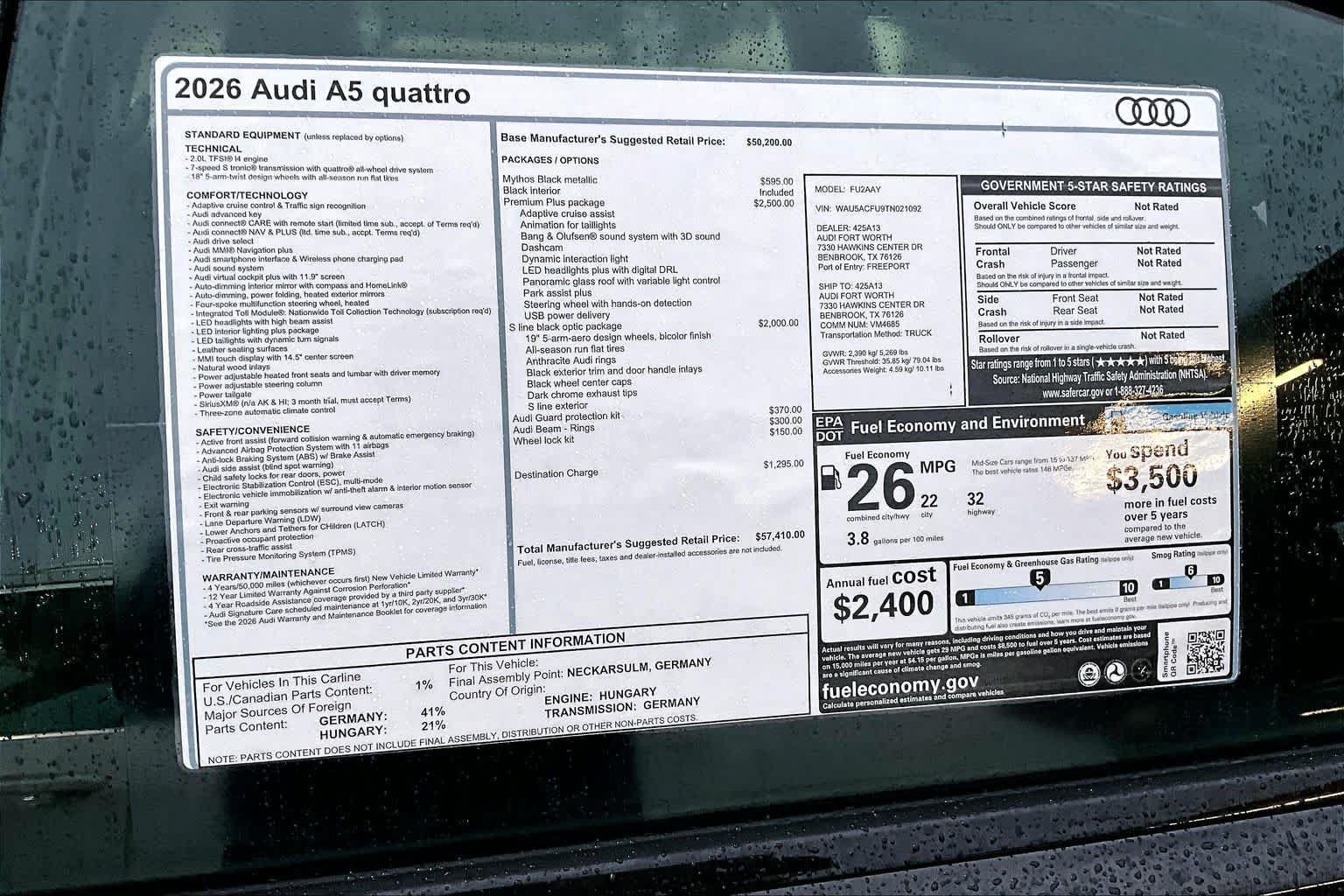 Used 2026 Audi A5 Premium Plus w/ Premium Plus Package AWD/4WD image 19