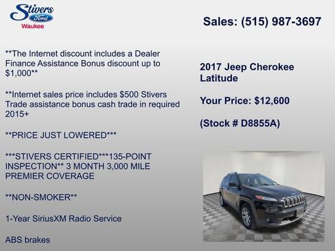 Used 2017 Jeep Cherokee Latitude image 7
