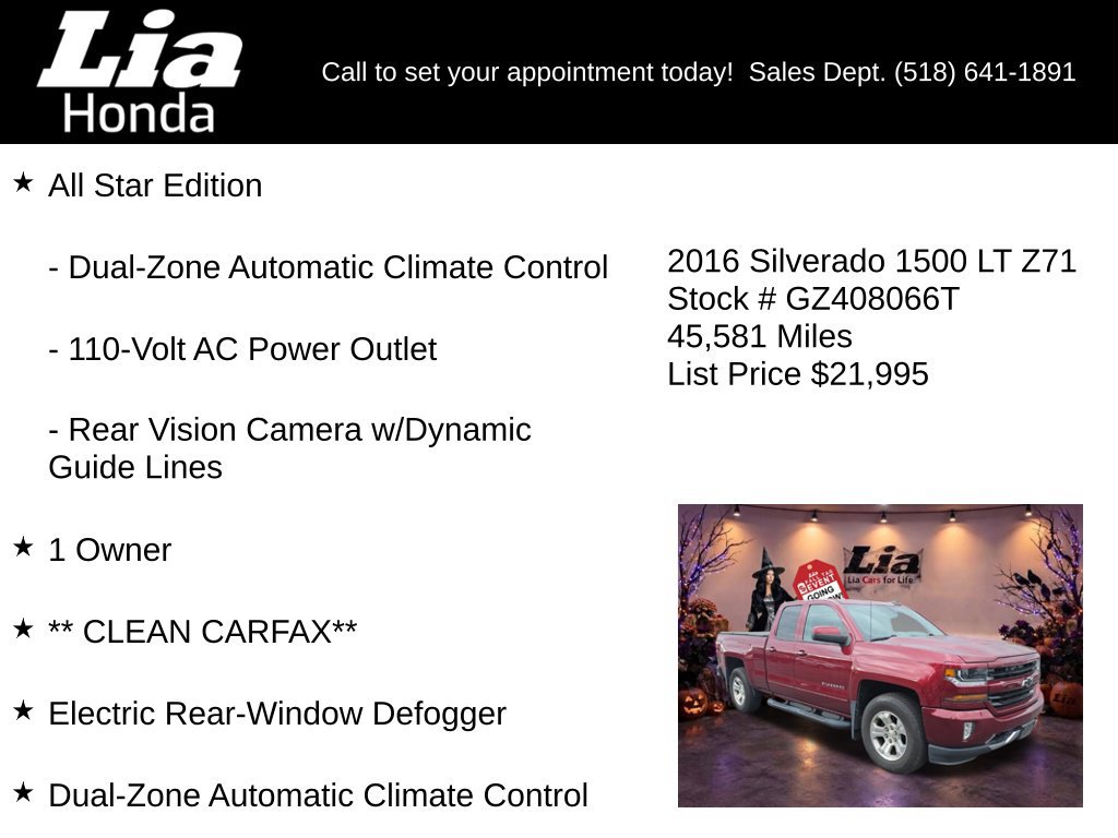 Used 2016 Chevrolet Silverado 1500 LT w/ All Star Edition AWD/4WD image 8