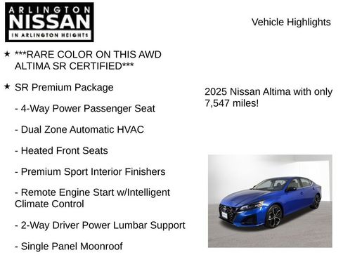 Certified 2025 Nissan Altima 2.5 SR w/ SR Premium Package image 8