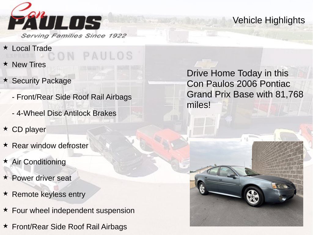 Used 2006 Pontiac Grand Prix w/ Security Package FWD image 7