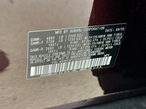 New 2025 Subaru Outback Touring image 35