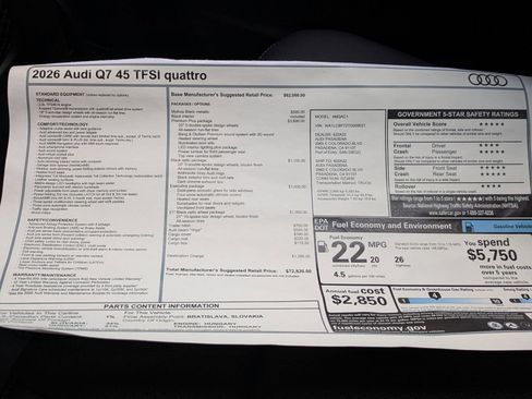 New 2026 Audi Q7 2.0T Premium Plus AWD/4WD image 17