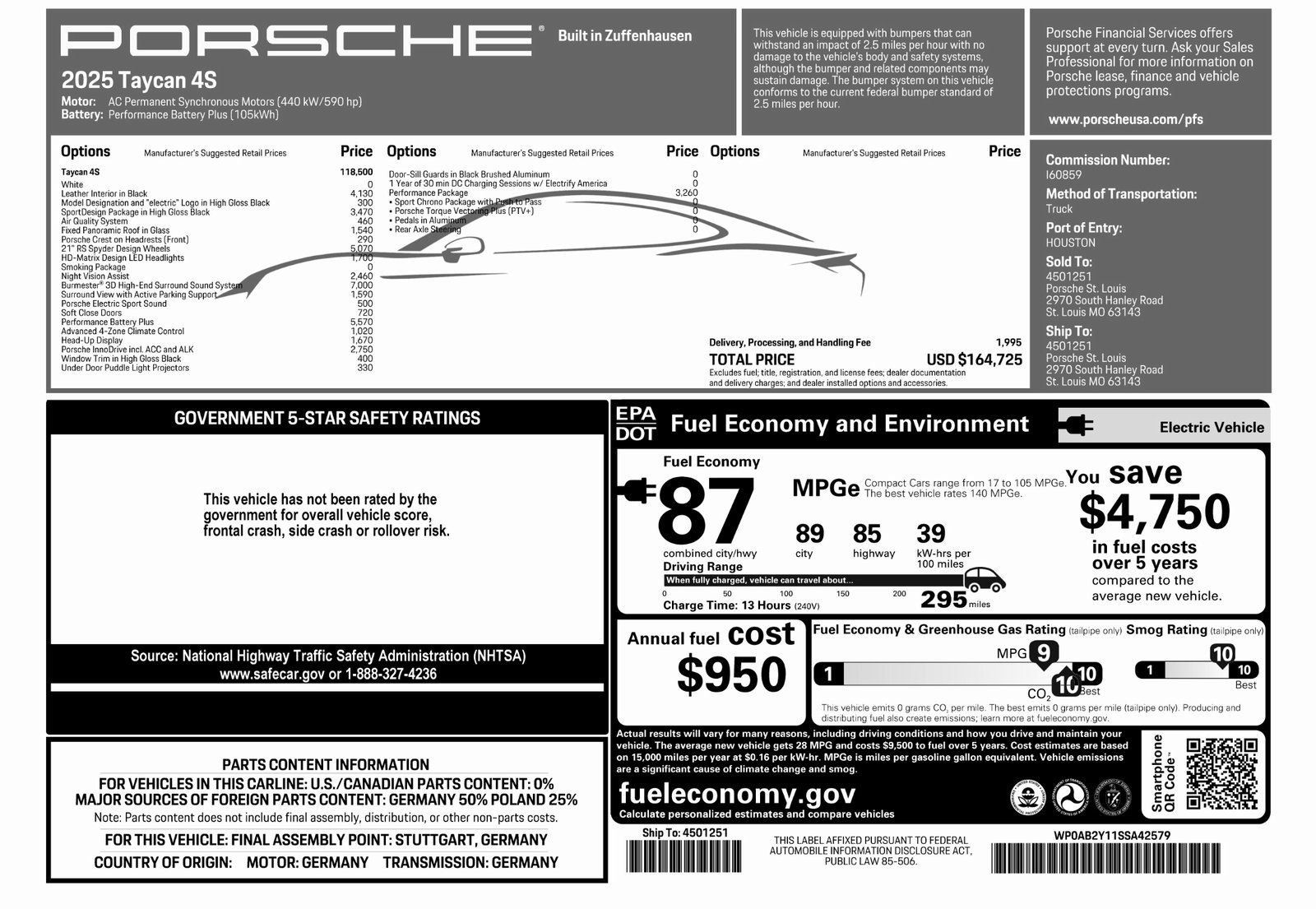 Used 2025 Porsche Taycan 4S AWD/4WD image 47