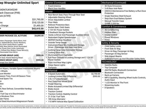 Used 2020 Jeep Wrangler Unlimited Sport AWD/4WD image 27