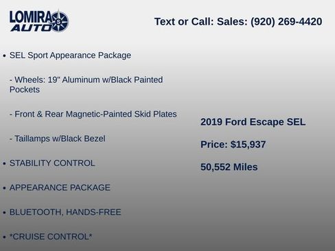 Used 2019 Ford Escape SEL w/ SEL Sport Appearance Package FWD image 7