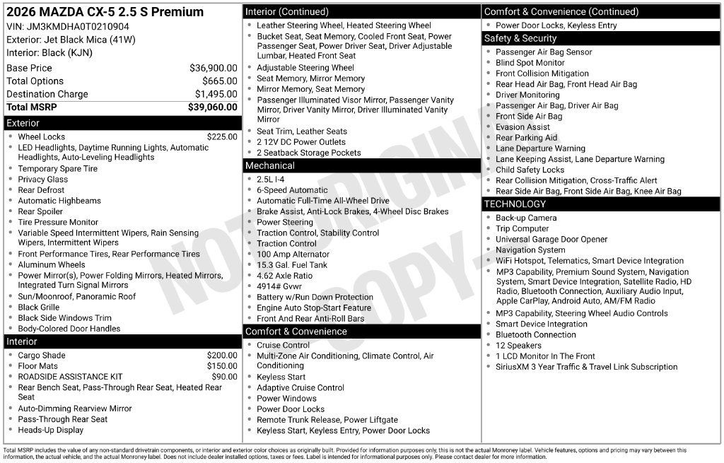 New 2026 MAZDA CX-5 2.5 S w/ Premium Package AWD/4WD image 34