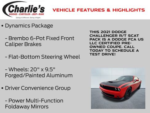 Certified 2021 Dodge Challenger R/T Scat Pack w/ T/A Package image 19