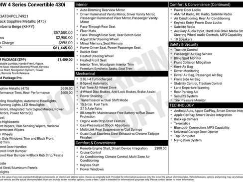 Used 2023 BMW 430i xDrive Convertible w/ Premium Package image 56