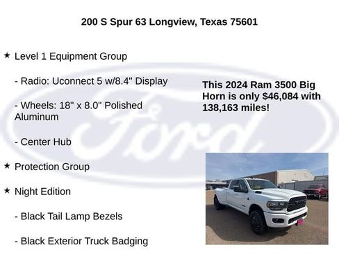 Used 2024 RAM 3500 Big Horn w/ Night Edition image 20