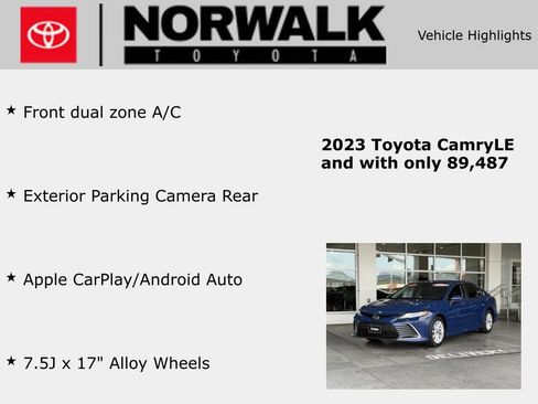 Certified 2023 Toyota Camry LE image 10