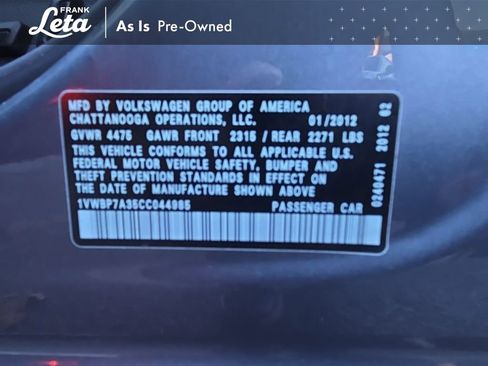 Used 2012 Volkswagen Passat 2.5 SE image 25