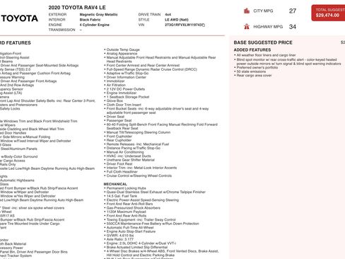 Used 2020 Toyota RAV4 LE w/ All Weather Liner Package image 4