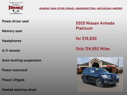 Used 2020 Nissan Armada Platinum w/ Captain's Chairs Package image 10