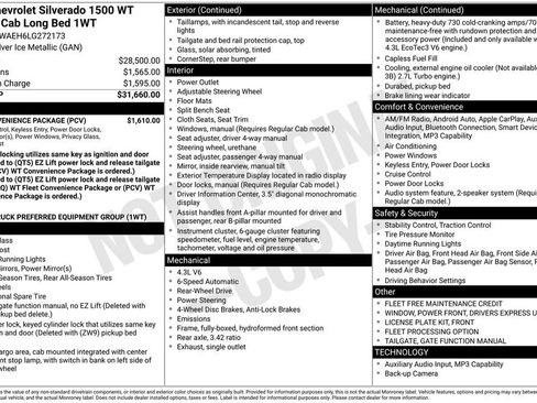 Used 2020 Chevrolet Silverado 1500 W/T w/ WT Convenience Package RWD image 10