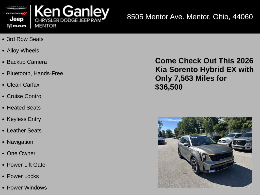 Used 2026 Kia Sorento EX w/ EX Premium Package AWD/4WD image 5
