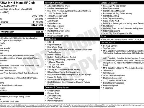 Used 2024 MAZDA MX-5 Miata RF Club w/ Interior Package RWD image 3