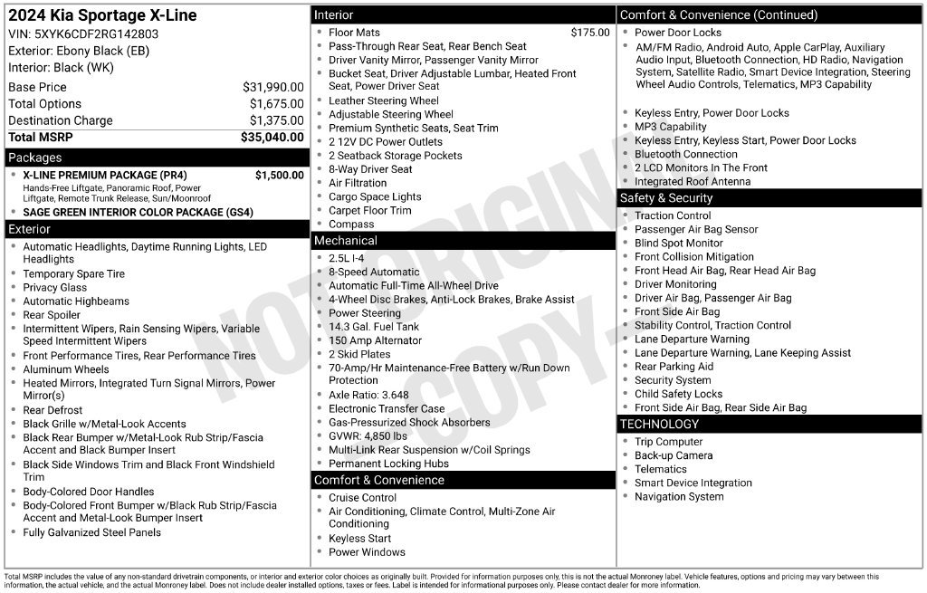 Used 2024 Kia Sportage X-Line w/ X-Line Premium Package AWD/4WD image 6