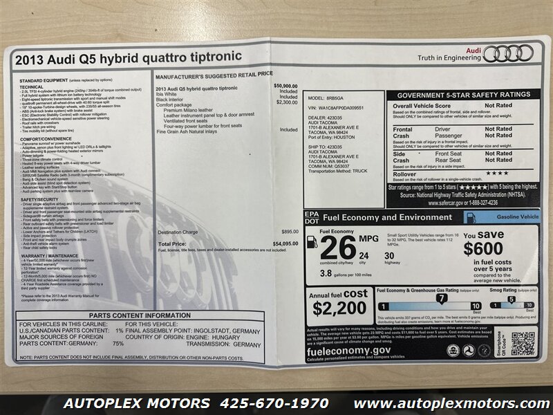 Used 2013 Audi Q5 2.0T Prestige AWD/4WD image 39