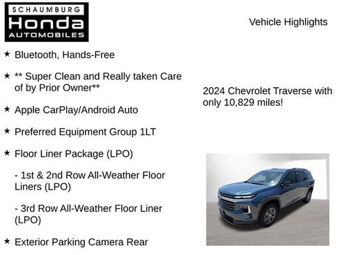 Used 2024 Chevrolet Traverse LT w/ LPO, Floor Liner Package FWD image 7