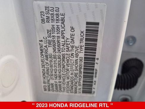 Used 2023 Honda Ridgeline RTL image 39