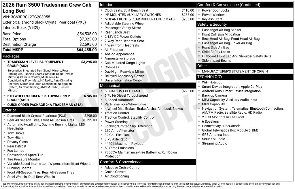 Used 2026 RAM 3500 Tradesman AWD/4WD image 26