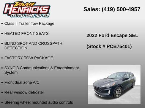 Used 2022 Ford Escape SEL w/ Equipment Group 302A AWD/4WD image 11