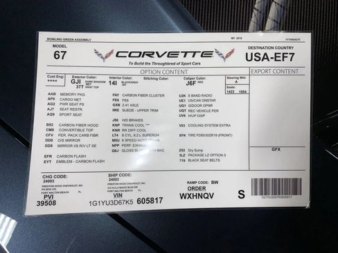 Used 2019 Chevrolet Corvette Z06 RWD image 20
