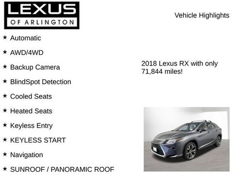 Used 2018 Lexus RX 350 AWD w/ Premium Package image 8
