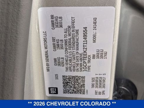 New 2026 Chevrolet Colorado Trail Boss AWD/4WD image 35