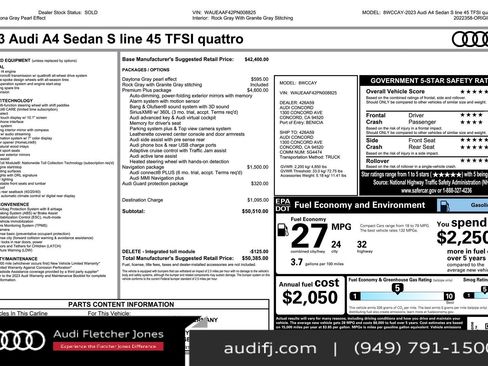 Used 2023 Audi A4 2.0T Premium Plus w/ Premium Plus Package image 2