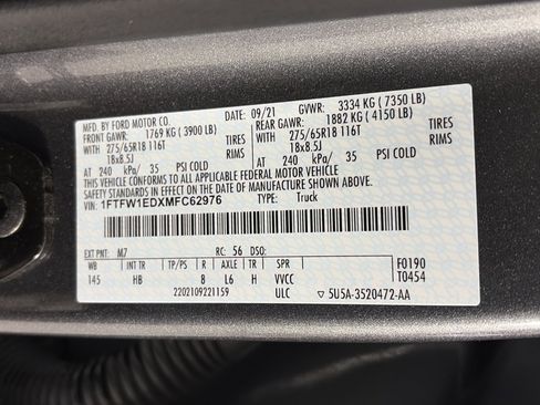 Certified 2021 Ford F150 Lariat w/ Equipment Group 502A High image 9