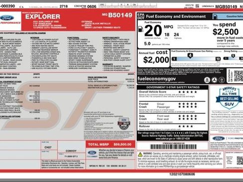 Used 2021 Ford Explorer ST w/ Equipment Group 401A image 34