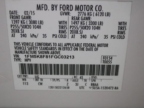 Used 2015 Ford Explorer Limited w/ Equipment Group 302A AWD/4WD image 40