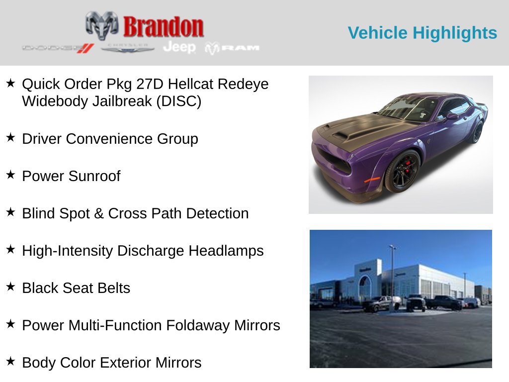 Used 2023 Dodge Challenger SRT Hellcat RWD image 2
