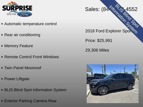Used 2018 Ford Explorer Sport w/ Equipment Group 401A AWD/4WD image 25