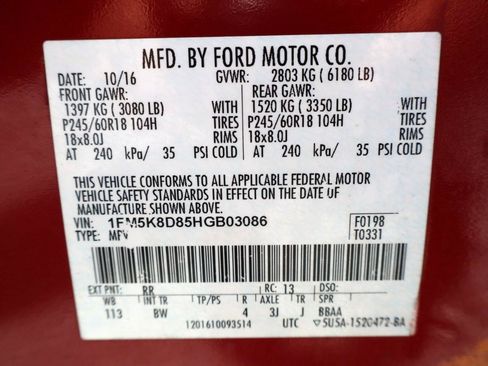 Used 2017 Ford Explorer XLT w/ Equipment Group 202A AWD/4WD image 35