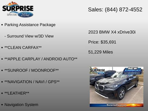 Used 2023 BMW X4 xDrive30i w/ Parking Assistance Package AWD/4WD image 12