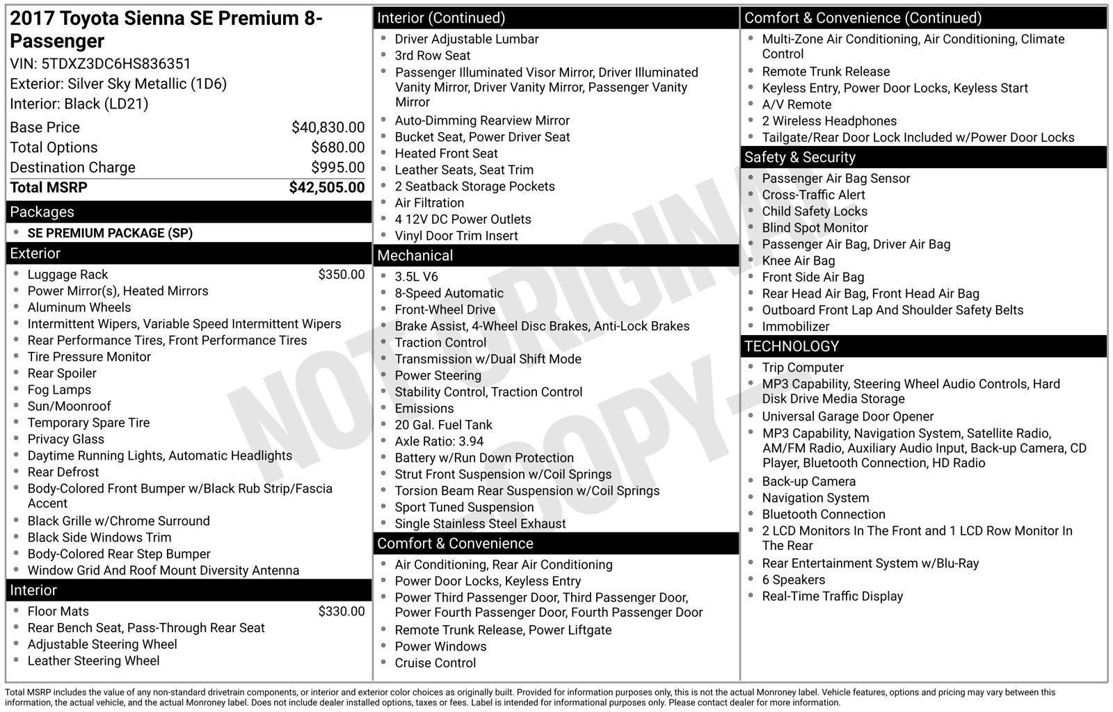 Used 2017 Toyota Sienna SE Premium FWD image 25