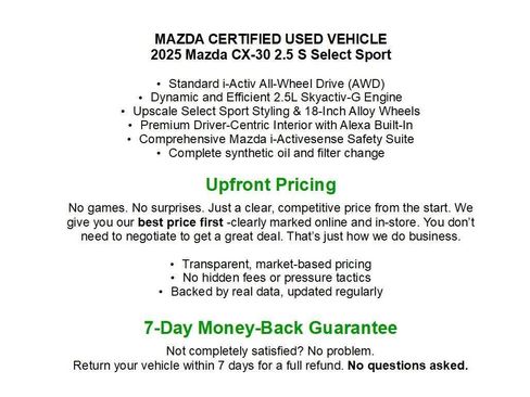Used 2025 MAZDA CX-30 AWD 2.5 S w/ Select Sport Pkg image 1