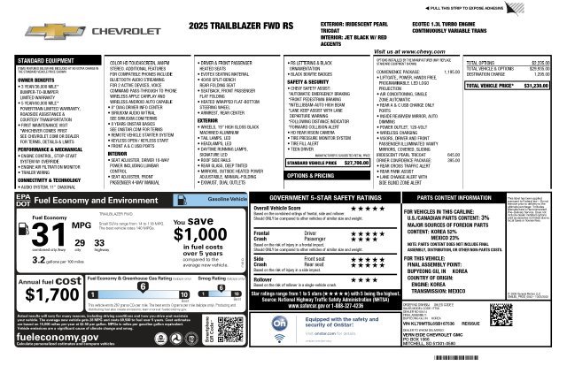 Used 2025 Chevrolet TrailBlazer RS w/ Convenience Package FWD image 2