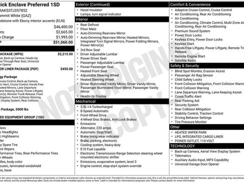 New 2026 Buick Enclave Preferred w/ Power Package FWD image 45