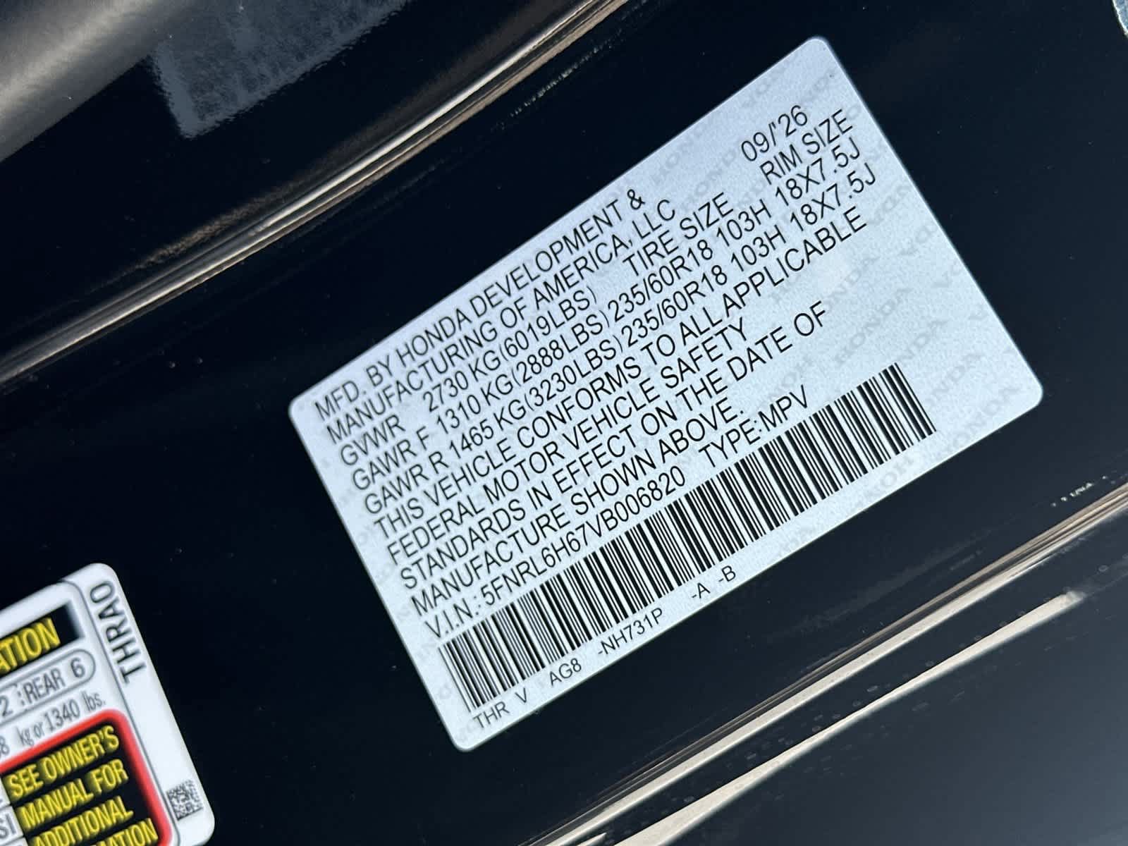 New 2027 Honda Odyssey EX-L image 22